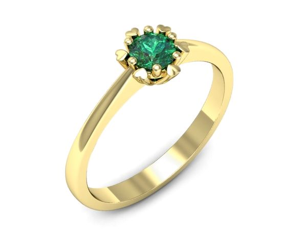 Złoty pierścionek ze szmaragdem - p16782zsm- 1