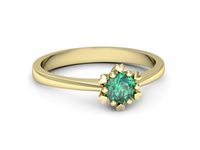 Złoty pierścionek ze szmaragdem - p16782zsm- 2