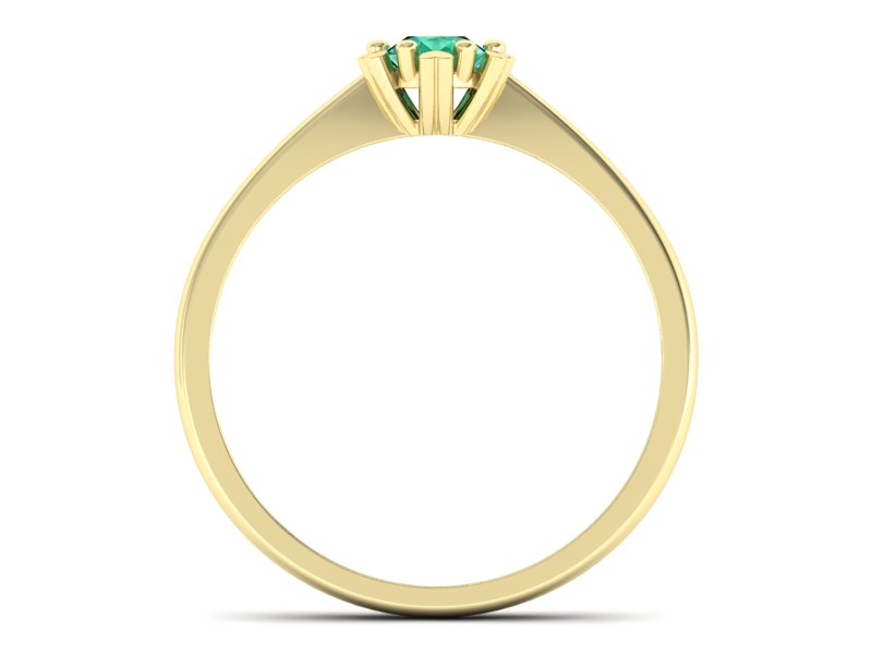Złoty pierścionek ze szmaragdem - p16782zsm — zdjęcie 2