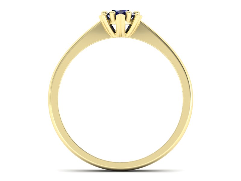 Złoty pierścionek z szafirem żółte złoto - p16782zsz — zdjęcie 2