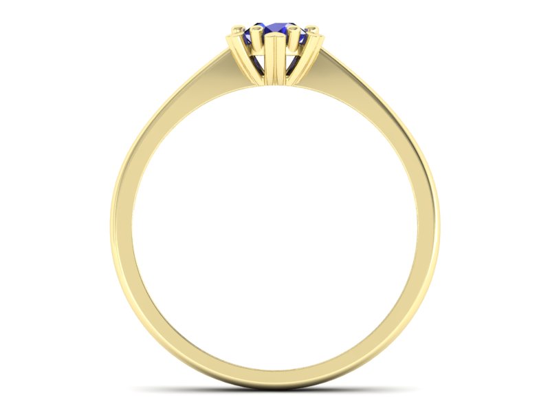Złoty pierścionek z szafirem żółte złoto - p16782zszc — zdjęcie 2