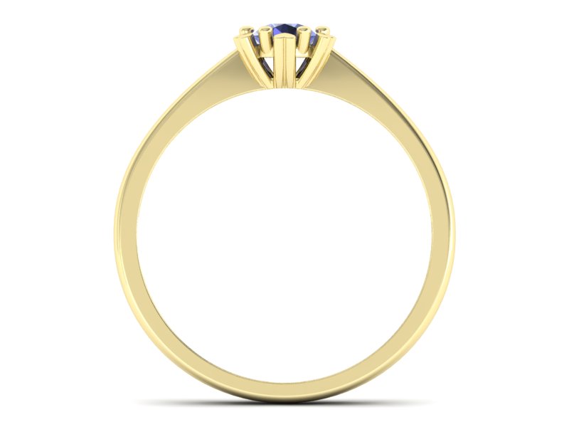 Złoty pierścionek z tanzanitem żółte złoto - p16782zt — zdjęcie 2