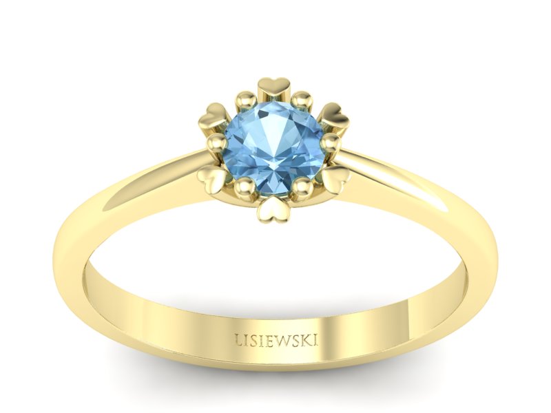 Złoty pierścionek z topazem żółte złoto - p16782ztp