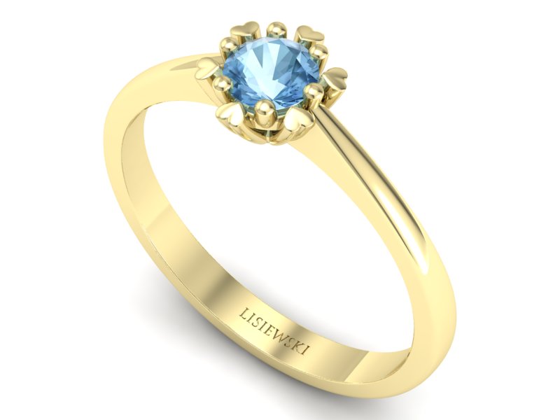 Złoty pierścionek z topazem żółte złoto - p16782ztp — zdjęcie 3