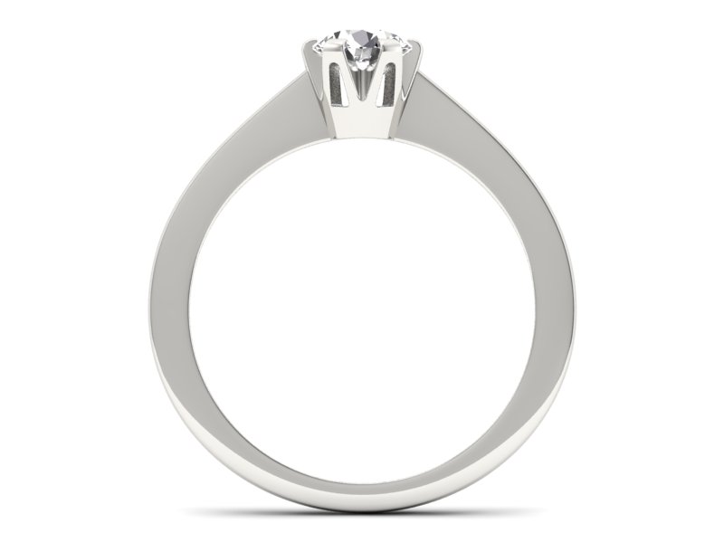 Złoty pierścionek z brylantem białe złoto - p16783b — zdjęcie 2