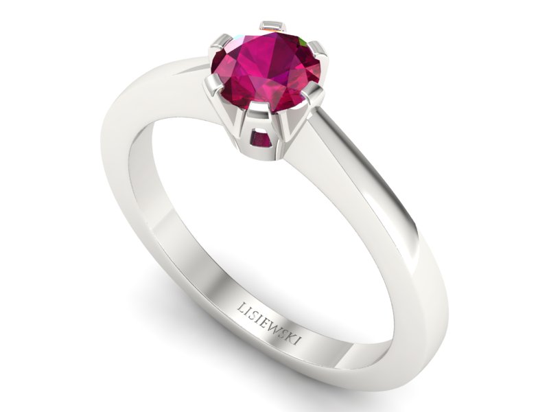 Złoty pierścionek z rubinem białe złoto - p16783br — zdjęcie 3