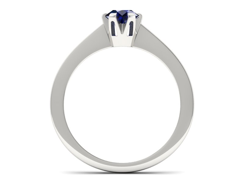 Złoty pierścionek z szafirem białe złoto - p16783bsz — zdjęcie 2