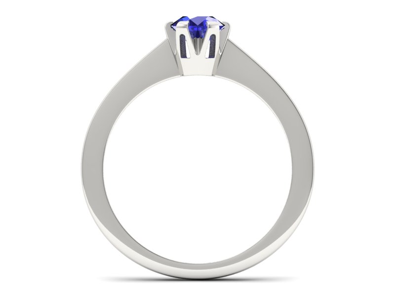 Złoty pierścionek z szafirem białe złoto - p16783bszc — zdjęcie 2