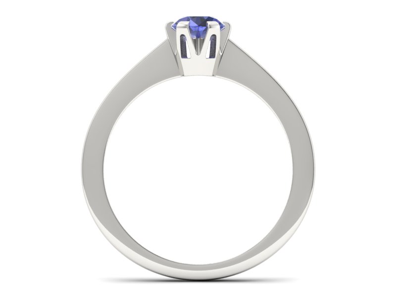 Złoty pierścionek z tanzanitem białe złoto - p16783bt — zdjęcie 2