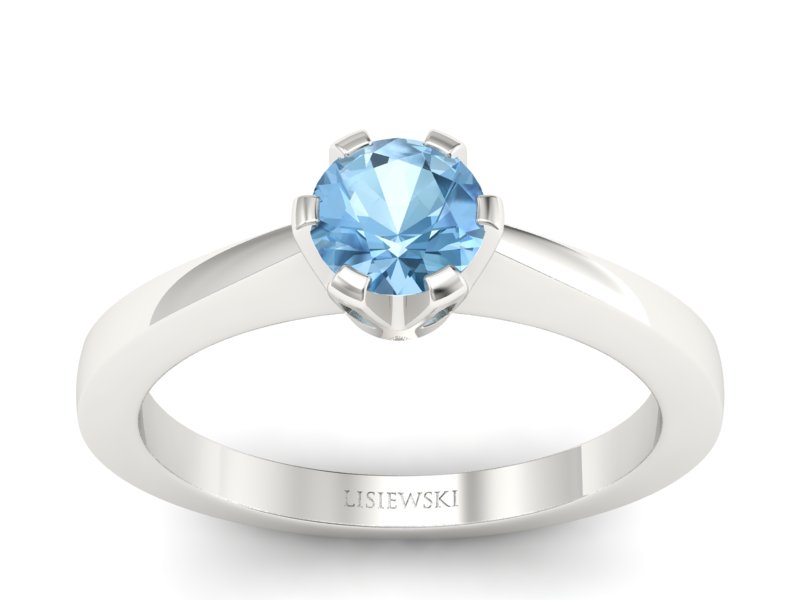 Złoty pierścionek z topazem białe złoto - p16783btp