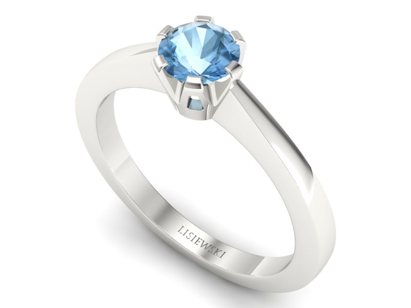 Złoty pierścionek z topazem białe złoto - p16783btp — zdjęcie 3