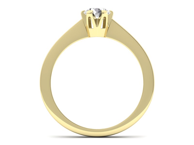 Złoty pierścionek z brylantem żółte złoto - p16783z — zdjęcie 2