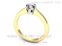 Pierścionek z brylantem z żółtego i białego złota 585 - p16783zb- 3