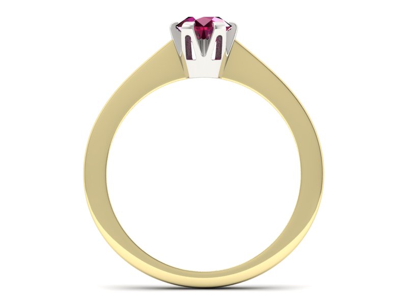 Pierścionek z rubinem żółte i białe złoto - p16783zbr — zdjęcie 2
