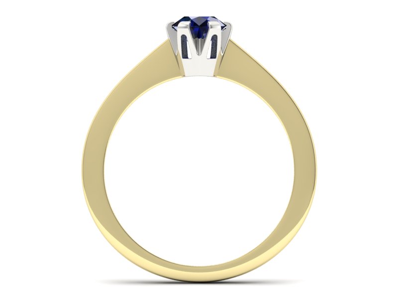 Pierścionek z szafirem żółte i białe złoto - p16783zbsz — zdjęcie 2