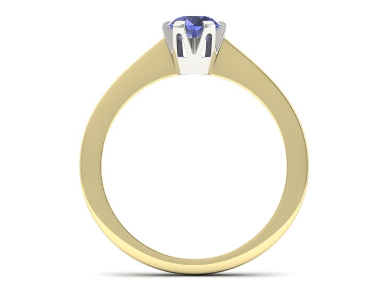 Pierścionek z tanzanitem żółte i białe złoto - p16783zbt — zdjęcie 2