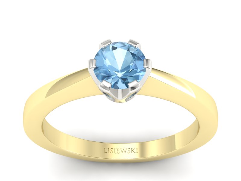 Pierścionek z topazem z żółtego i białego złota - p16783zbtp