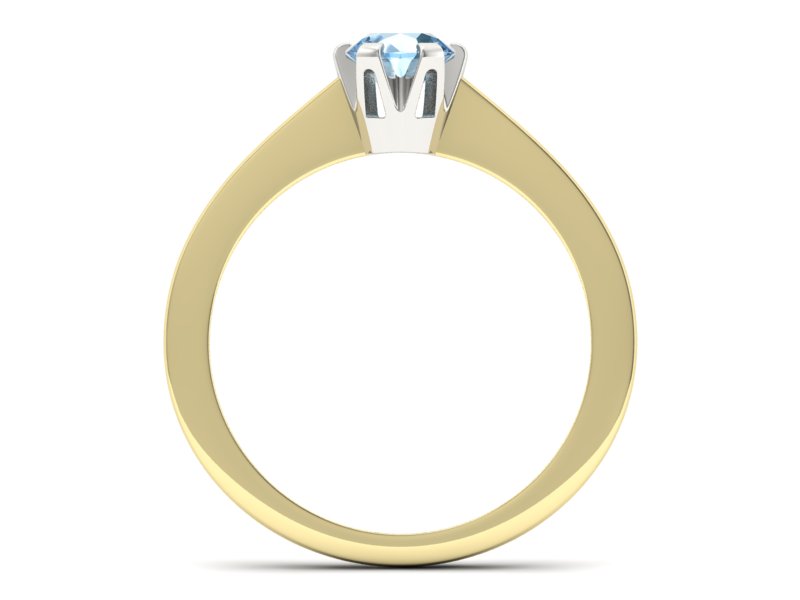 Pierścionek z topazem z żółtego i białego złota - p16783zbtp — zdjęcie 2
