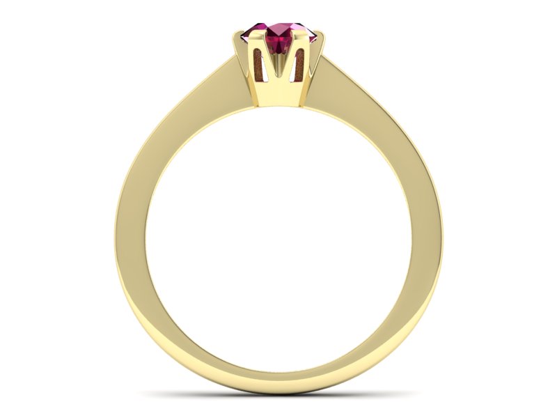 Złoty pierścionek z rubinem żółte złoto - p16783zr — zdjęcie 2