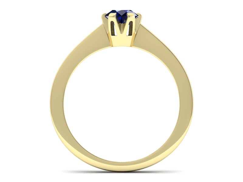 Złoty pierścionek z szafirem żółte złoto - p16783zsz — zdjęcie 2