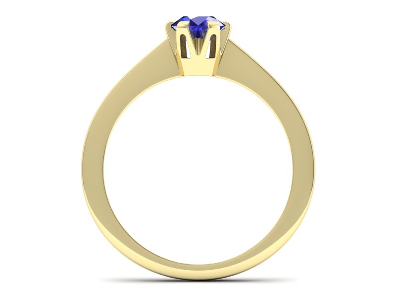 Złoty pierścionek z szafirem żółte złoto - p16783zszc — zdjęcie 2