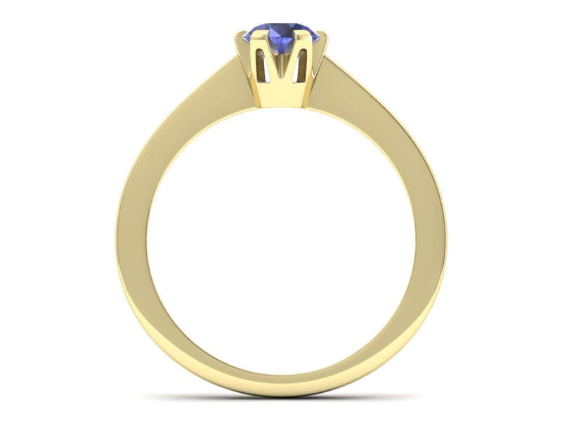 Złoty pierścionek z tanzanitem żółte złoto - p16783zt — zdjęcie 2