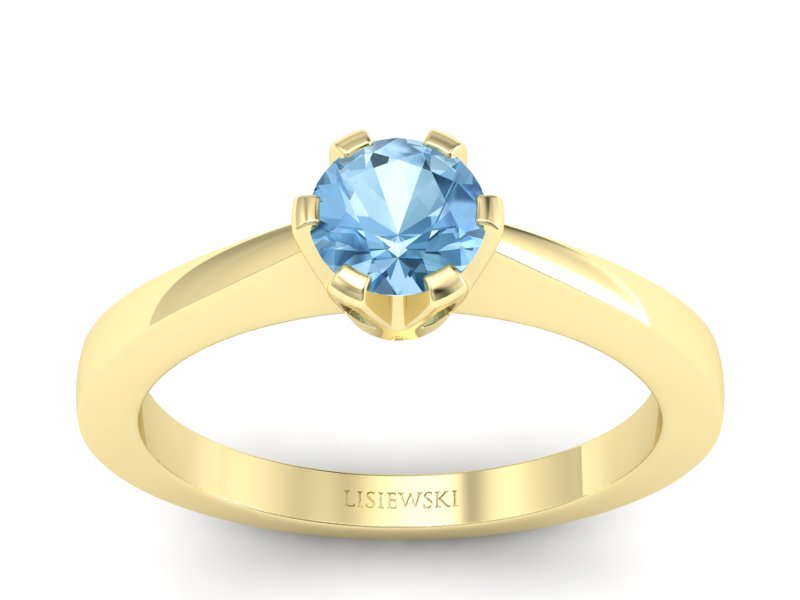 Złoty pierścionek z topazem żółte złoto - p16783ztp