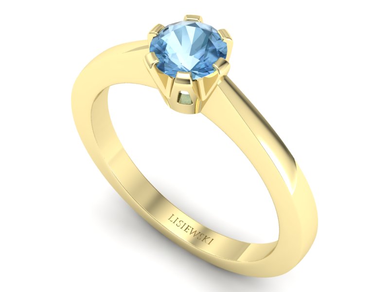 Złoty pierścionek z topazem żółte złoto - p16783ztp — zdjęcie 3