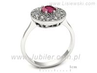 Pierścionek z rubinem białe złoto i brylantami proba 585 - p16784br- 3