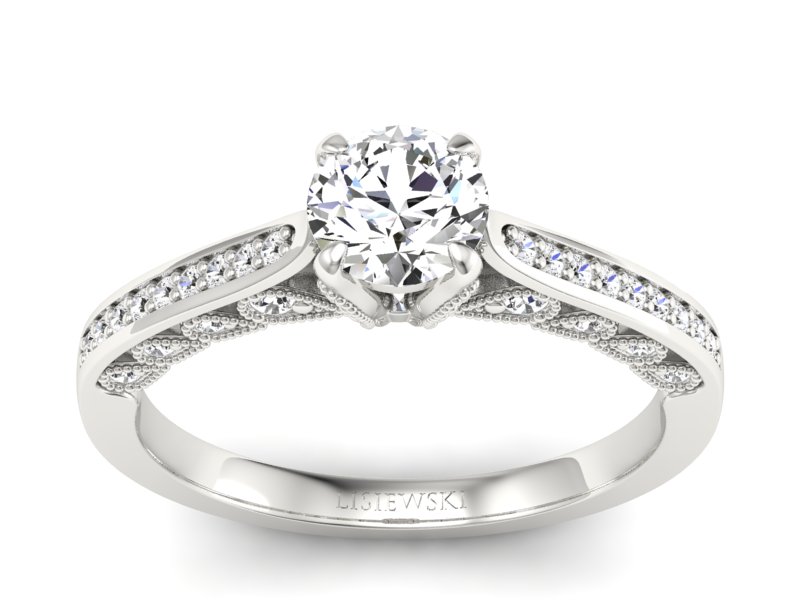 Złoty pierścionek z brylantami białe złoto - p16812b