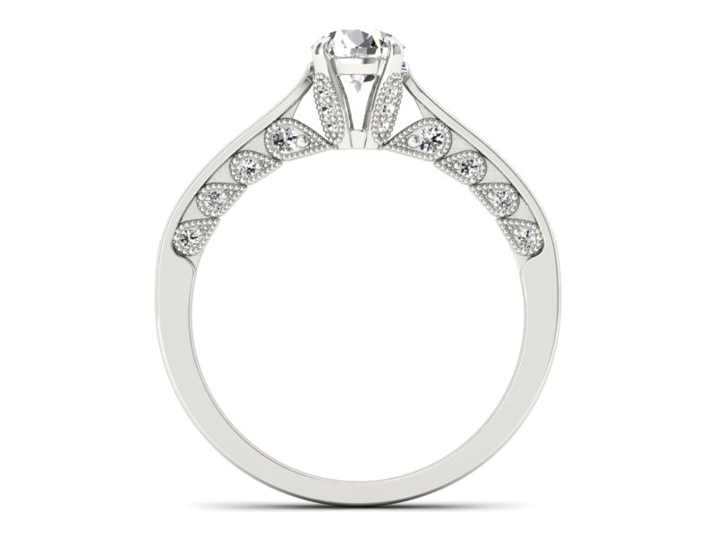 Złoty pierścionek z brylantami białe złoto - p16812b — zdjęcie 2