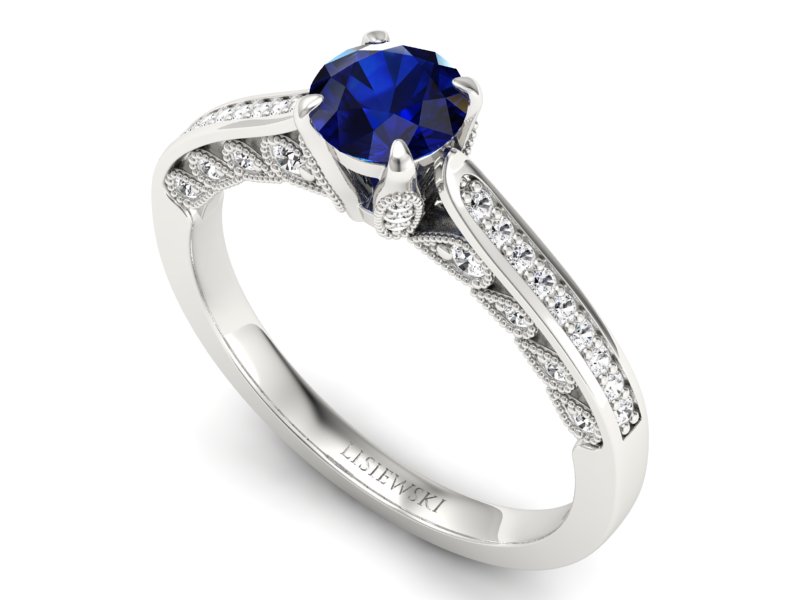 Pierścionek z szafirem i brylantami - p16812bsz — zdjęcie 3
