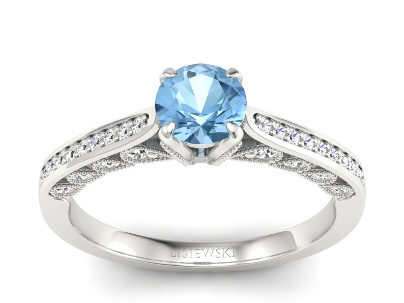 Złoty pierścionek z topazem i brylantami - p16812btp