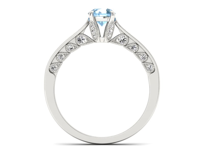 Złoty pierścionek z topazem i brylantami - p16812btp — zdjęcie 2