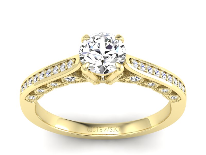 Złoty pierścionek z brylantami żółte złoto - p16812z