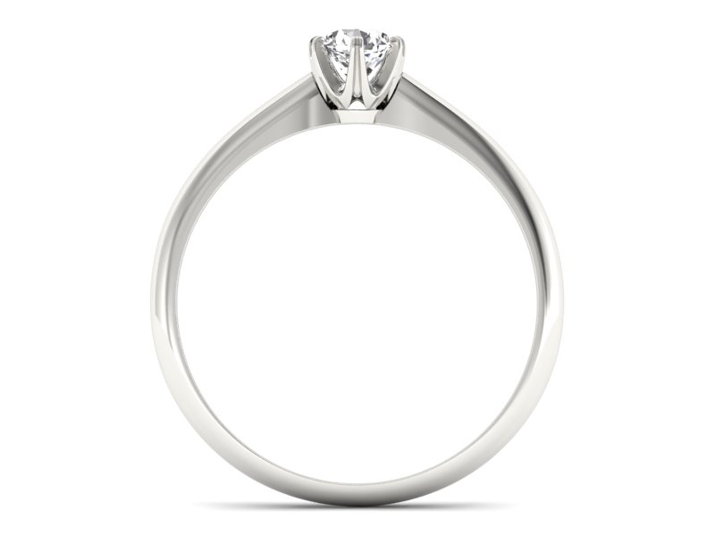 Złoty pierścionek z brylantem białe złoto - P16822b — zdjęcie 2