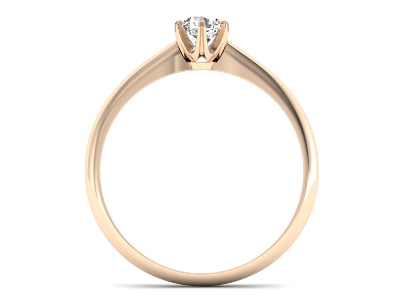 Złoty pierścionek z brylantem różowe złoto - P16822c — zdjęcie 2