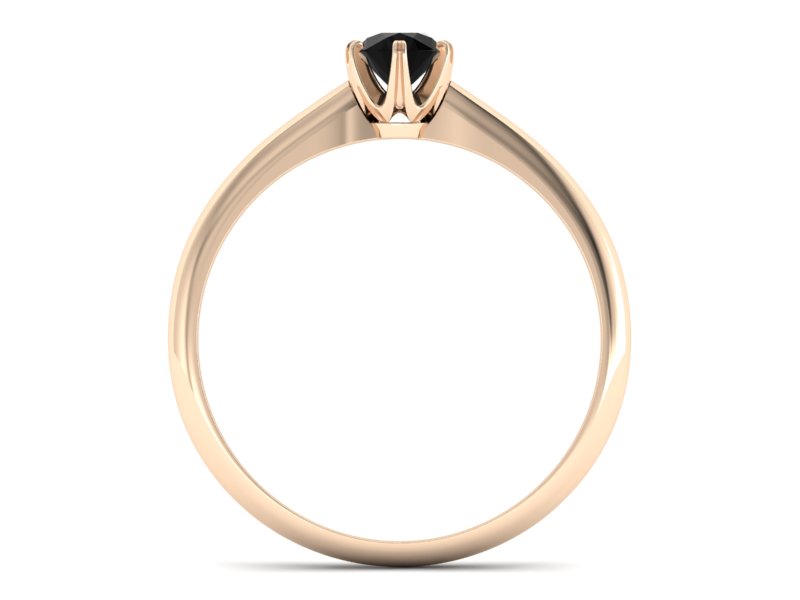 Pierścionek z czarnym diamentem różowe złoto - p16822ccd — zdjęcie 2