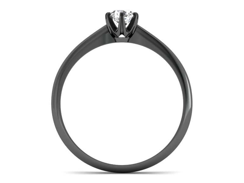 Złoty pierścionek z diamentem czarne złoto - p16822cz — zdjęcie 2