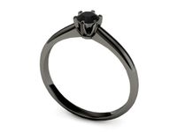 Pierścionek z czarnym diamentem czarne złoto próba 585 - p16822czcd- 3