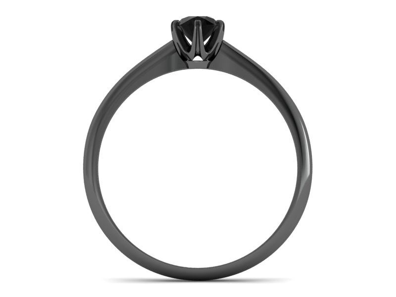 Pierścionek z czarnym diamentem czarne złoto - p16822czcd — zdjęcie 2