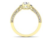 Pierścionek zaręczynowy z diamentami żółte złoto - p16840z - 2