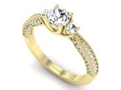 Pierścionek zaręczynowy z diamentami żółte złoto - p16840z - 3
