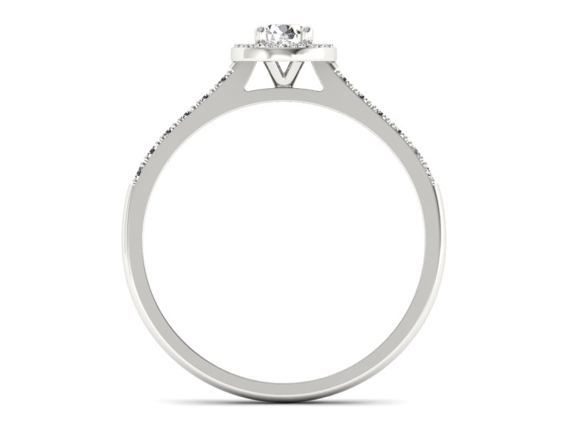 Złoty pierścionek z brylantami białe złoto - P16891b — zdjęcie 2