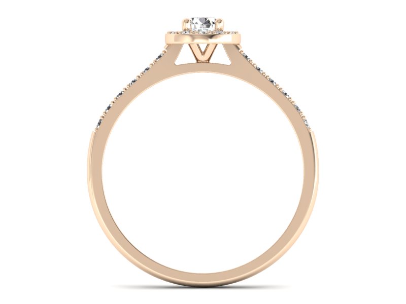 Złoty pierścionek z brylantami różowe złoto - p16891c — zdjęcie 2