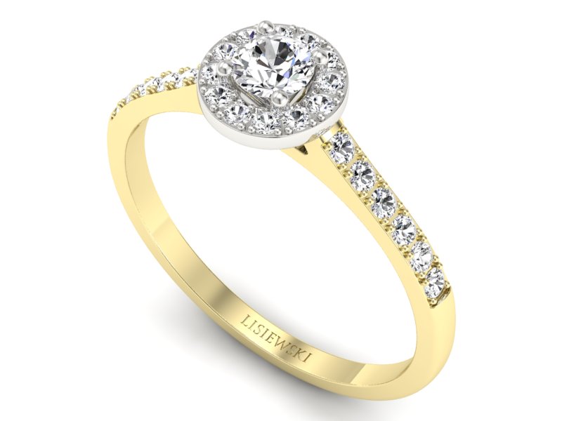 Pierścionek z szafirem i brylantami - P16891zbszb — zdjęcie 3