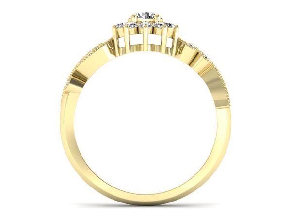 Pierścionek zaręczynowy z brylantami złoto 585 - p16897z