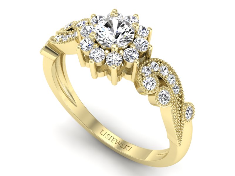 Pierścionek zaręczynowy z brylantami - p16897z — zdjęcie 3