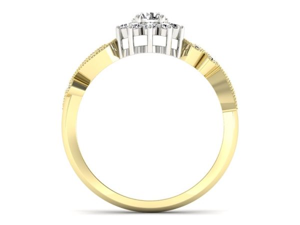 Złoty pierścionek z brylantami złoto próby 585 - p16897zb