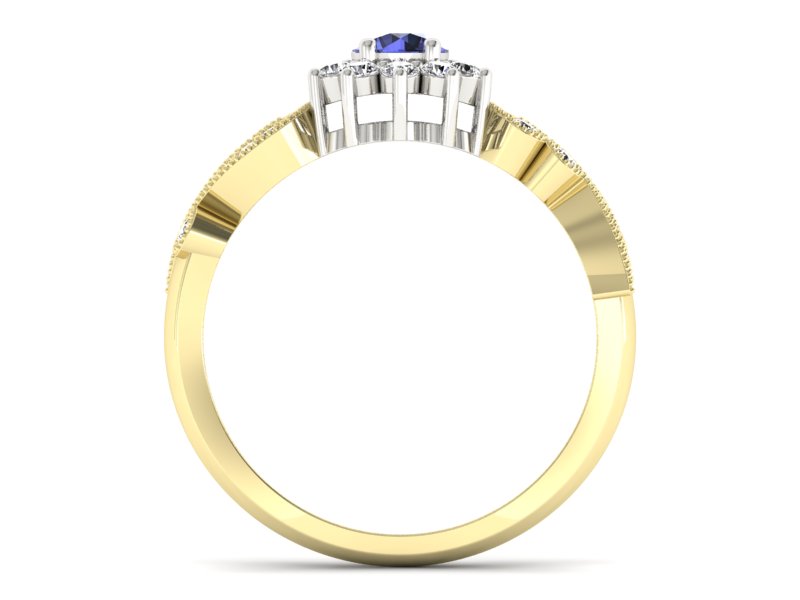 Pierścionek z tanzanitem i brylantami - p16897zbt — zdjęcie 2